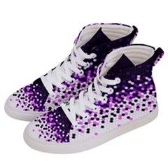 Flat Tech Camouflage Reverse Purple Women s Hi-top Skate Sneakers by jumpercat