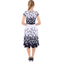 Flat Tech Camouflage White And Black Cap Sleeve Front Wrap Midi Dress View2