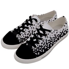 Flat Tech Camouflage White And Black Men s Low Top Canvas Sneakers by jumpercat