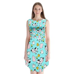The Farm Pattern Sleeveless Chiffon Dress  