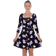 The Farm Pattern Quarter Sleeve Skater Dress by Valentinaart