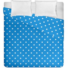 Blue Polka Dots Duvet Cover Double Side (king Size) by jumpercat