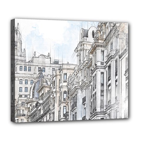 Architecture Building Design Deluxe Canvas 24  X 20   by Nexatart