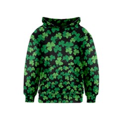 St  Patricks Day Clover Pattern Kids  Pullover Hoodie by Valentinaart