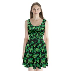 St  Patricks Day Clover Pattern Split Back Mini Dress  by Valentinaart