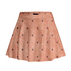 Dot Peach Mini Flare Skirt by snowwhitegirl