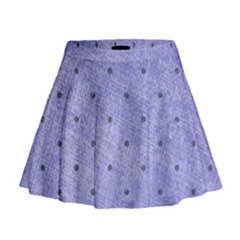 Dot Blue Mini Flare Skirt by snowwhitegirl