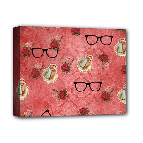 Vintage Glasses Rose Deluxe Canvas 14  X 11  by snowwhitegirl