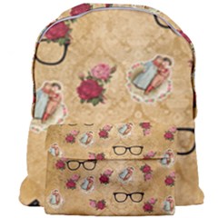 Vintage Glasses Beige Giant Full Print Backpack by snowwhitegirl