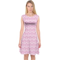 Damask Pink Capsleeve Midi Dress by snowwhitegirl