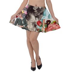 Victorian Collage Velvet Skater Skirt by snowwhitegirl