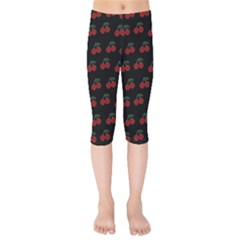 Cherries Black Kids  Capri Leggings  by snowwhitegirl