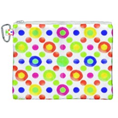 Multicolored Circles Motif Pattern Canvas Cosmetic Bag (xxl) by dflcprints