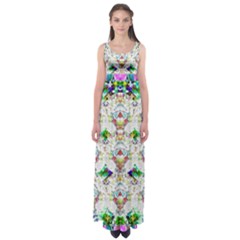 Nine Little Cartoon Dogs In The Green Grass Empire Waist Maxi Dress by pepitasart