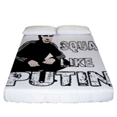 Squat Like Putin Fitted Sheet (california King Size) by Valentinaart