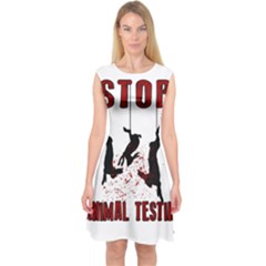 Stop Animal Testing - Rabbits  Capsleeve Midi Dress by Valentinaart