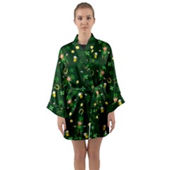 St Patricks Day Pattern Long Sleeve Kimono Robe by Valentinaart