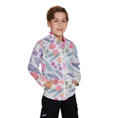 Purple And Pink Cute Floral Pattern Wind Breaker (kids) by paulaoliveiradesign