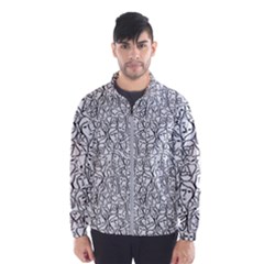 Elio s Shirt Faces In Black Outlines On White Wind Breaker (men) by PodArtist