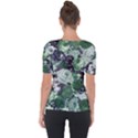 Rose Bushes Green Short Sleeve Top View2