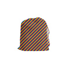 Gay Pride Flag Candy Cane Diagonal Stripe Drawstring Pouches (small)  by PodArtist