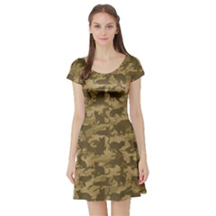 Operation Desert Cat Camouflage Catmouflage Short Sleeve Skater Dress by PodArtist