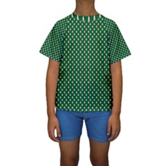 Irish Flag Green White Orange On Green St  Patrick s Day Ireland Kids  Short Sleeve Swimwear by PodArtist