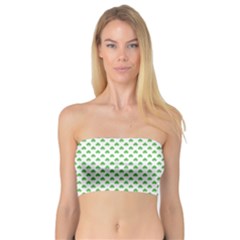 Green Heart-shaped Clover On White St  Patrick s Day Bandeau Top by PodArtist