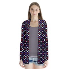 Futuristic Geometric Pattern Drape Collar Cardigan by dflcprints