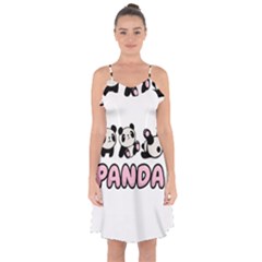 Panda  Ruffle Detail Chiffon Dress by Valentinaart