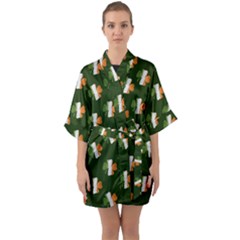 Irish Clover Quarter Sleeve Kimono Robe by Valentinaart