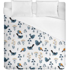 Spring Flowers And Birds Pattern Duvet Cover (king Size) by TastefulDesigns