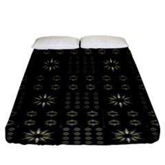 Dark Ethnic Stars Motif Pattern Fitted Sheet (king Size) by dflcprints