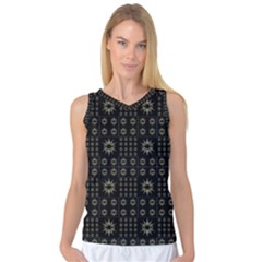 Dark Ethnic Stars Motif Pattern Women s Basketball Tank Top by dflcprints