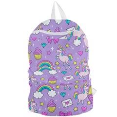 Cute Unicorn Pattern Foldable Lightweight Backpack by Valentinaart