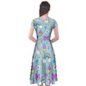 Cute Unicorn Pattern Cap Sleeve Wrap Front Dress View2