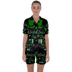 St Patricks Leprechaun Satin Short Sleeve Pyjamas Set by Valentinaart