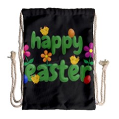 Happy Easter Drawstring Bag (large) by Valentinaart