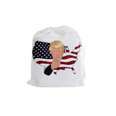 Trump Usa Flag Drawstring Pouches (medium)  by ImagineWorld