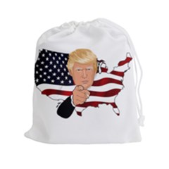 Trump Usa Flag Drawstring Pouches (xxl) by ImagineWorld