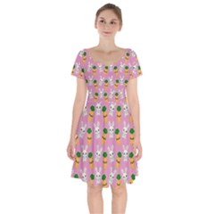 Easter Kawaii Pattern Short Sleeve Bardot Dress by Valentinaart