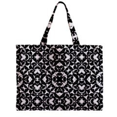 Black And White Geometric Pattern Zipper Mini Tote Bag by dflcprints