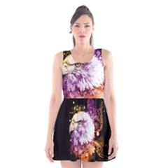 Awesome Eagle With Flowers Scoop Neck Skater Dress by FantasyWorld7