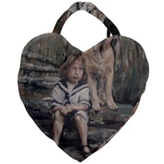 An Old Friend Giant Heart Shaped Tote by redmaidenart