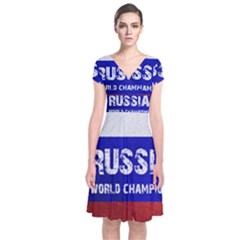 Football World Cup Short Sleeve Front Wrap Dress by Valentinaart