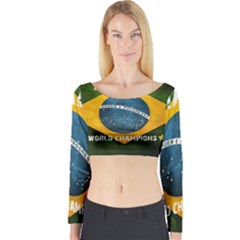 Football World Cup Long Sleeve Crop Top by Valentinaart