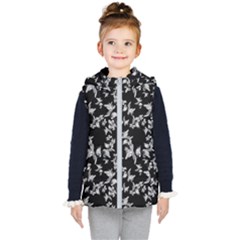 Dark Orquideas Floral Pattern Print Kid s Hooded Puffer Vest by dflcprints