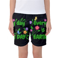 Earth Day Women s Basketball Shorts by Valentinaart