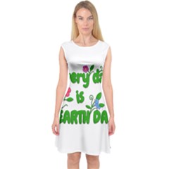 Earth Day Capsleeve Midi Dress by Valentinaart