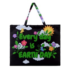 Earth Day Zipper Large Tote Bag by Valentinaart